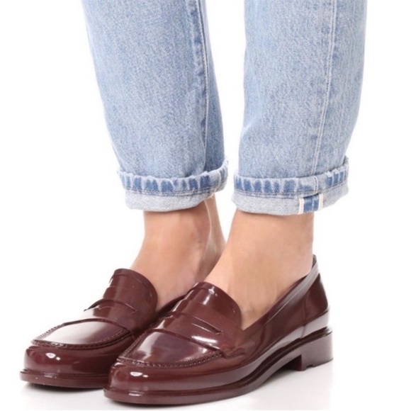 New Hunter Women's Original Waterproof Gloss Penny Loafers - Picture 8 of 9